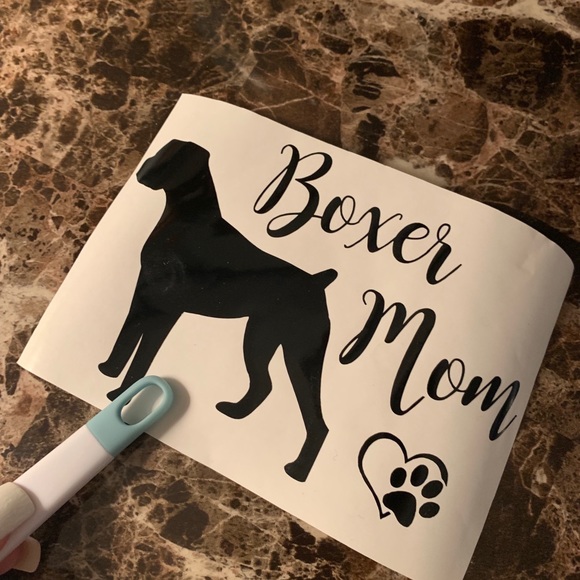 Boxer Dog Mom Car Decal Sticker (Black) - Picture 2 of 3